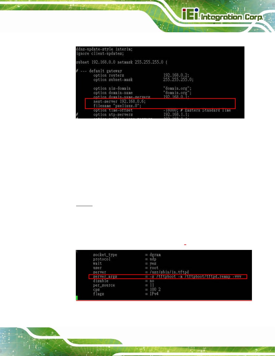 B.6.2 configure tftp settings | IEI Integration KINO-CV-D25501_N26001 User Manual | Page 151 / 167