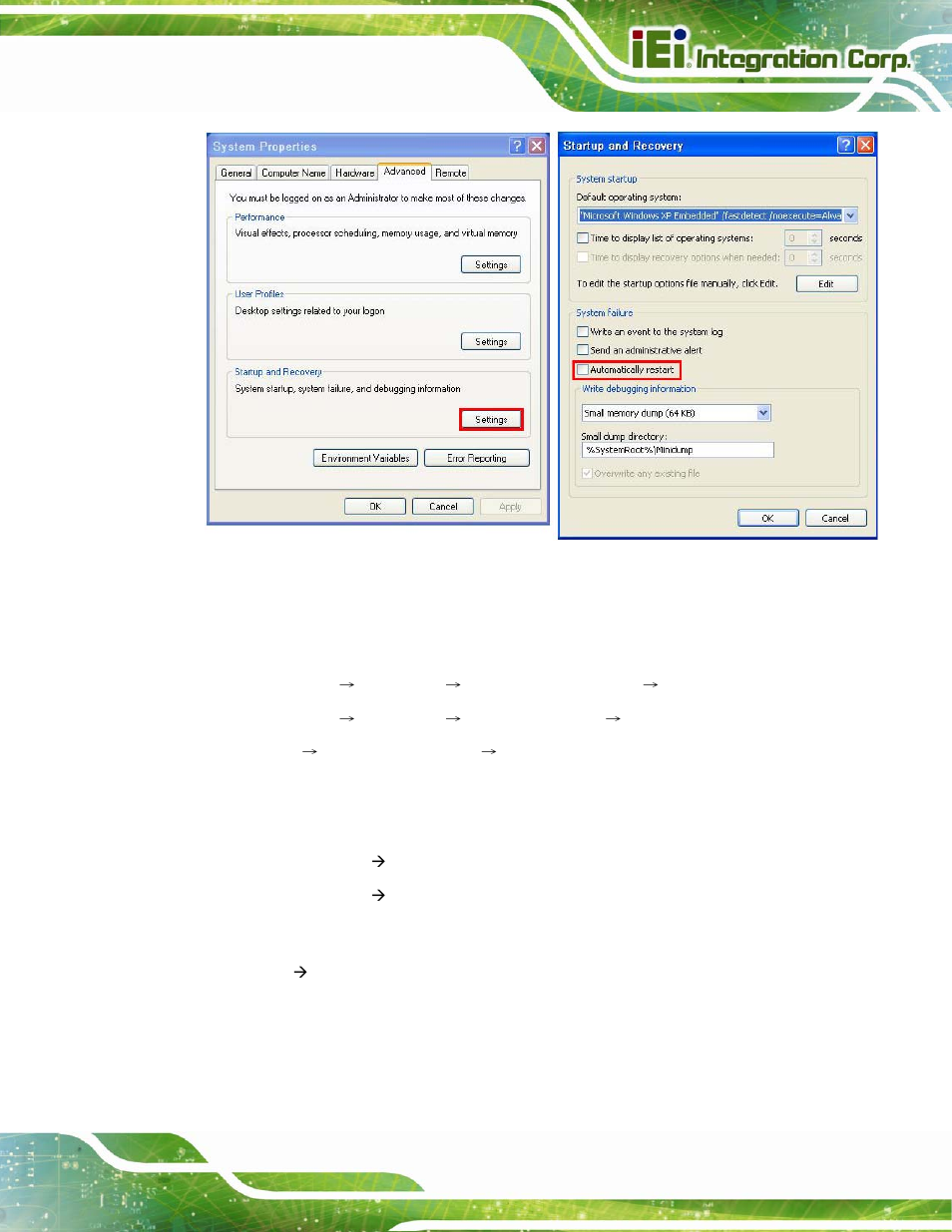 Figure b-43: disable automatically restart | IEI Integration KINO-CV-D25501_N26001 User Manual | Page 155 / 167