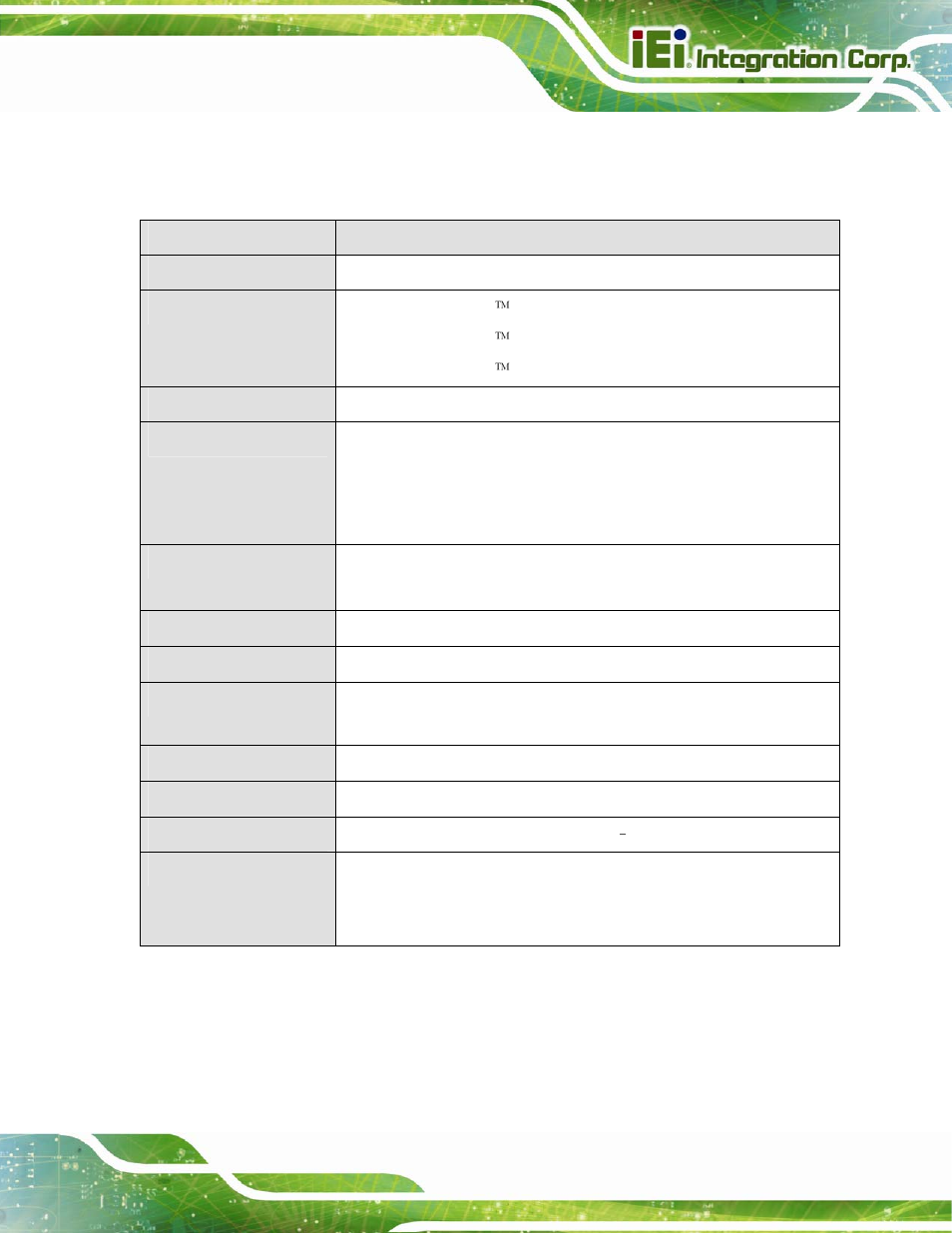 7 technical specifications, Echnical, Pecifications | IEI Integration KINO-CV-D25501_N26001 User Manual | Page 21 / 167
