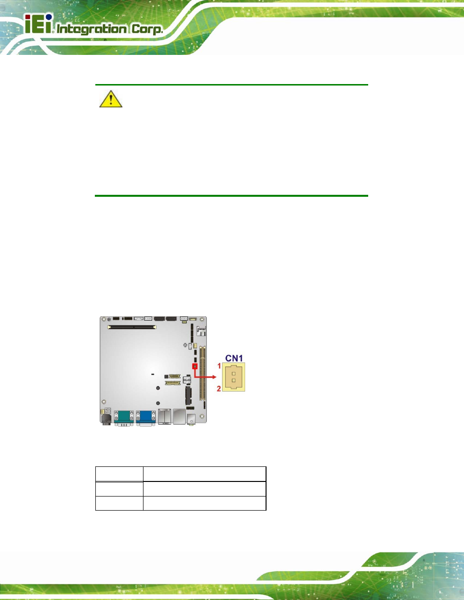 1 battery connector, Figure 3-2: battery connector location, Table 3-3: battery connector pinouts | IEI Integration KINO-CV-D25501_N26001 User Manual | Page 32 / 167
