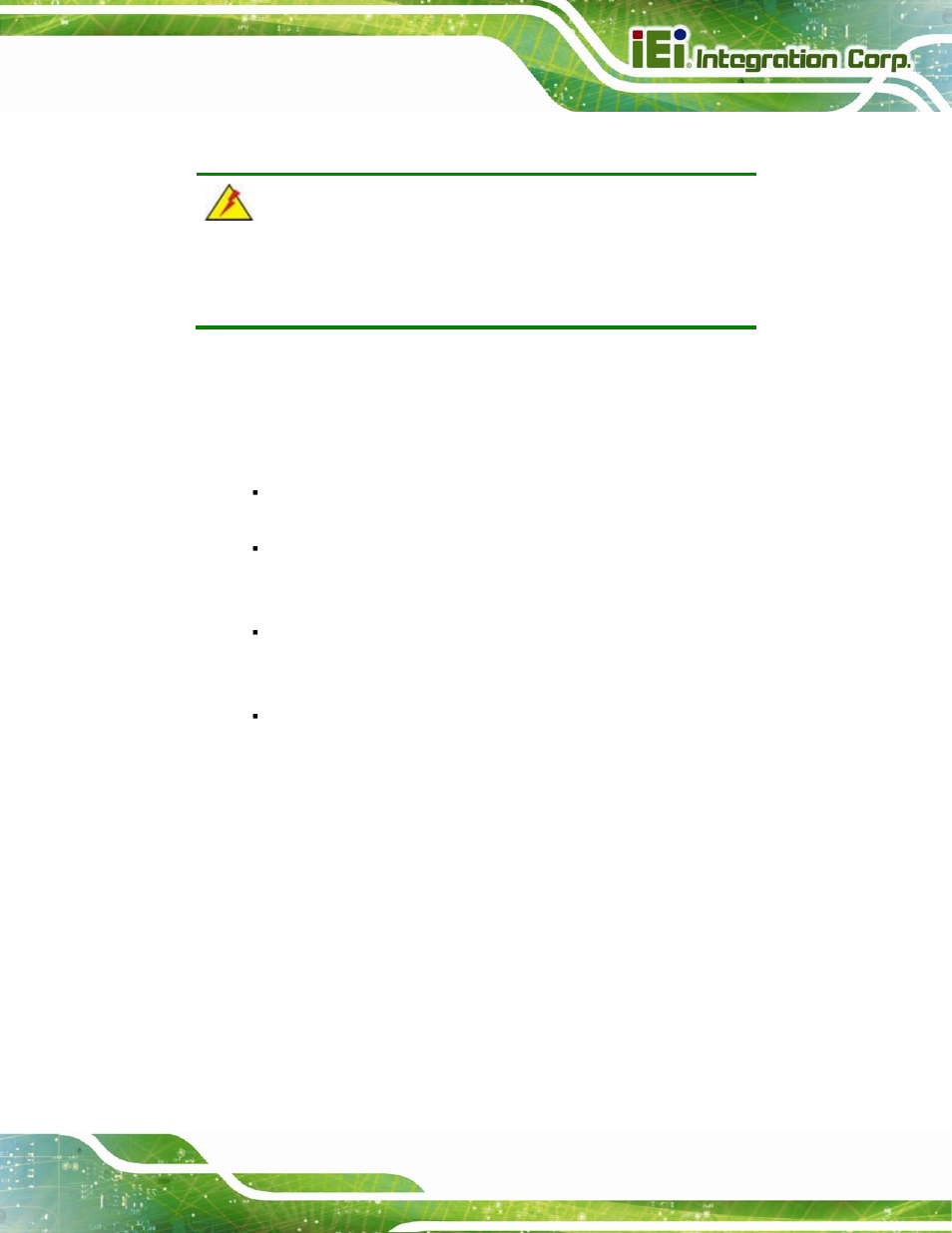 1 anti-static precautions, Static, Recautions | IEI Integration KINO-CV-D25501_N26001 User Manual | Page 61 / 167