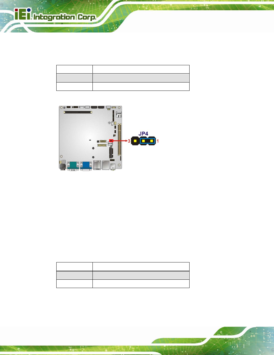 4 lvds2 voltage selection, Table 4-4: lvds1 voltage selection, Table 4-5: lvds2 voltage selection | IEI Integration KINO-CV-D25501_N26001 User Manual | Page 68 / 167