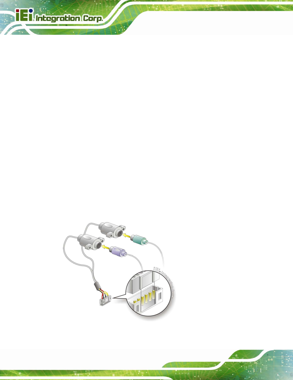 3 keyboard/mouse connector (optional), Figure 4-11: keyboard/mouse y-cable connection | IEI Integration KINO-CV-D25501_N26001 User Manual | Page 74 / 167