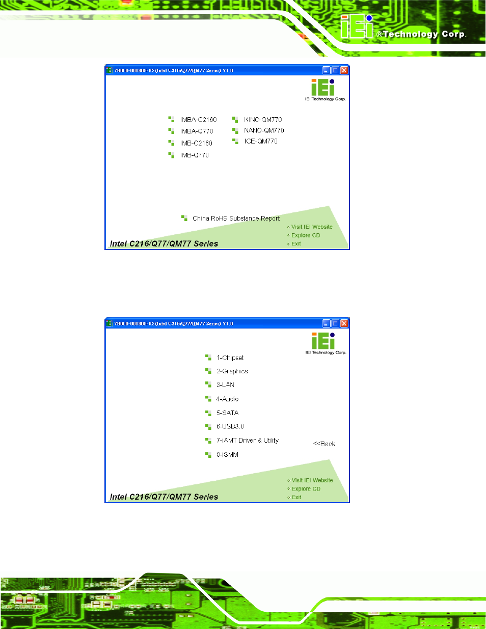 Figure 6-1: introduction screen, Figure 6-2: available drivers | IEI Integration KINO-QM770 User Manual | Page 131 / 208