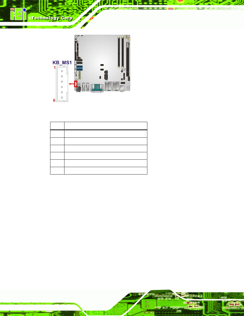 10 lvds connector, Figure 3-11: keyboard/mouse connector location, Table 3-11: keyboard/mouse connector pinouts | IEI Integration KINO-QM770 User Manual | Page 42 / 208