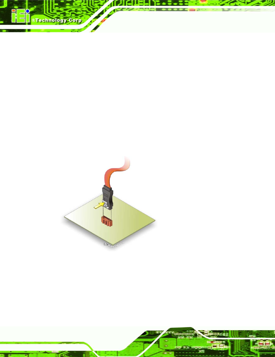 4 internal peripheral device connections, 1 sata drive connection, Nternal | Eripheral, Evice, Onnections, Figure 4-7: sata drive cable connection | IEI Integration KINO-AQ870 User Manual | Page 64 / 165
