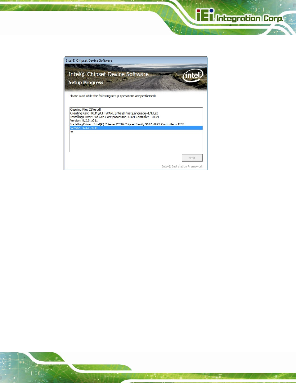 Figure 6-6: chipset driver setup operations | IEI Integration KINO-DQM871 User Manual | Page 141 / 213