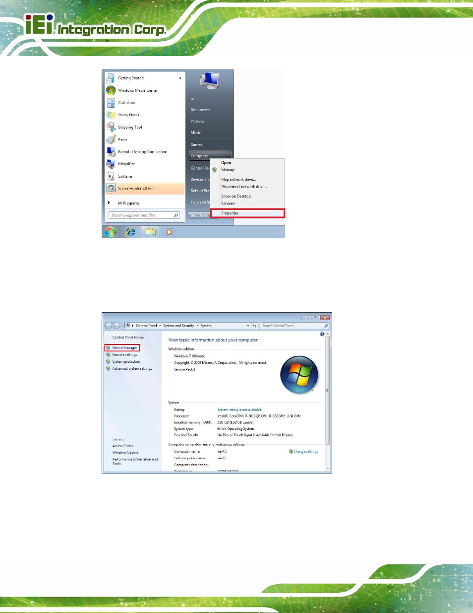 Figure 6-13: windows control panel, Figure 6-14: system control panel | IEI Integration KINO-DQM871 User Manual | Page 146 / 213