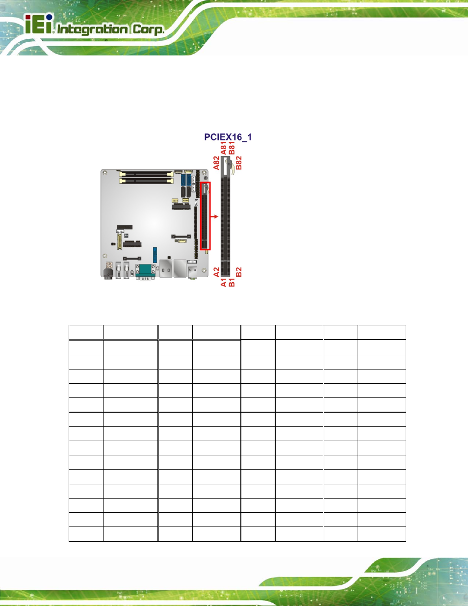 Figure 3-16: pcie x16 slot location | IEI Integration KINO-DQM871 User Manual | Page 50 / 213