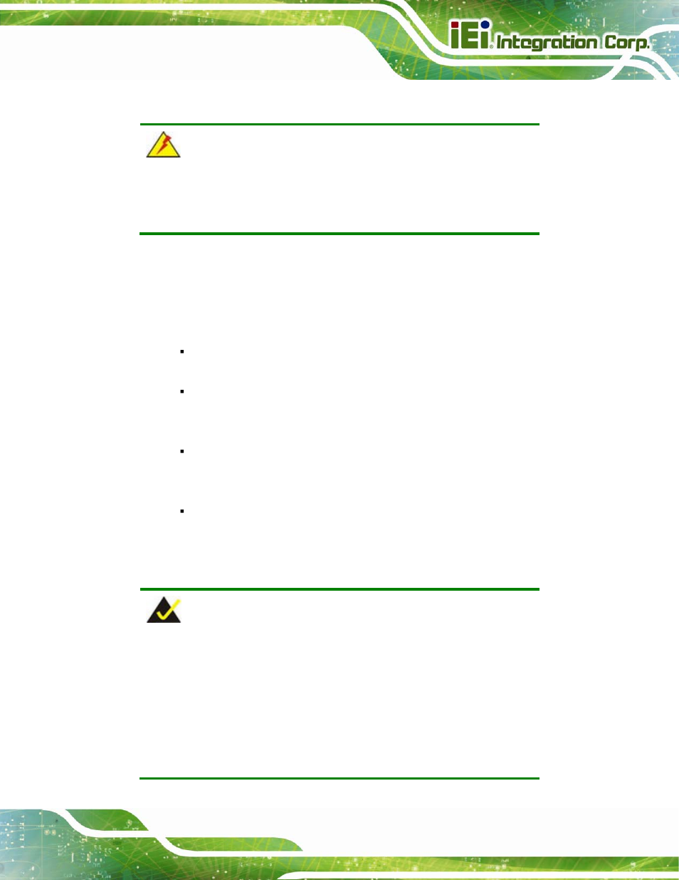 1 anti-static precautions, 2 installation considerations, Static | Recautions, Nstallation, Onsiderations | IEI Integration KINO-DQM871 User Manual | Page 73 / 213