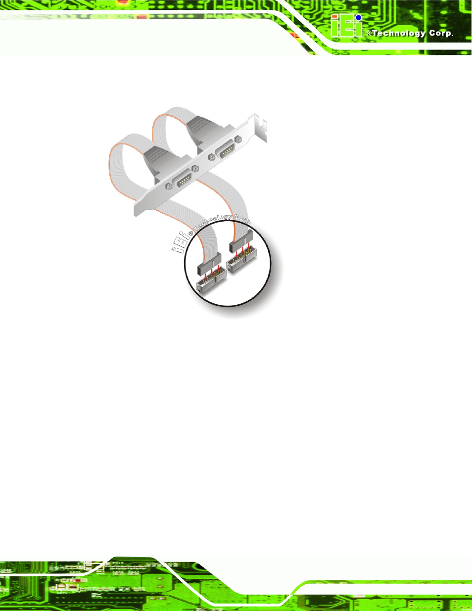 3 sata drive connection, Figure 5-12: dual rs-232 cable installation | IEI Integration IMB-Q354 v1.00 User Manual | Page 119 / 286