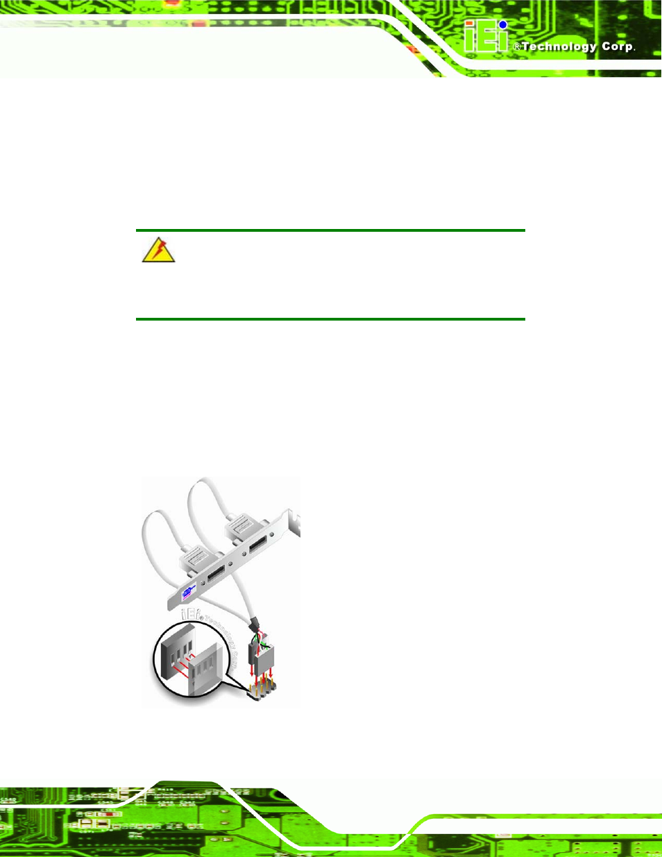 4 usb cable (dual port), Figure 5-15: dual usb cable connection | IEI Integration IMB-Q354 v1.00 User Manual | Page 121 / 286