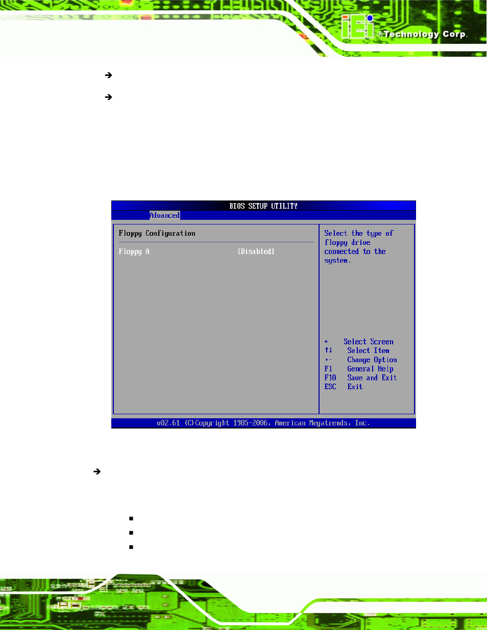 3 floppy configuration, Menu 6: ide master and ide slave configuration | IEI Integration IMB-Q354 v1.00 User Manual | Page 145 / 286