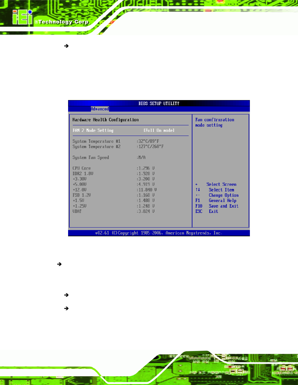 5 hardware health configuration, Menu 8: hardware health configuration | IEI Integration IMB-Q354 v1.00 User Manual | Page 150 / 286