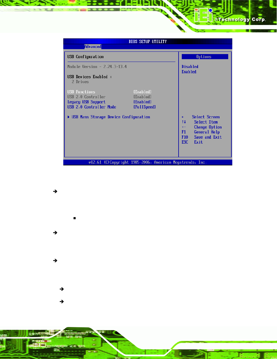 Menu 16: usb configuration | IEI Integration IMB-Q354 v1.00 User Manual | Page 161 / 286