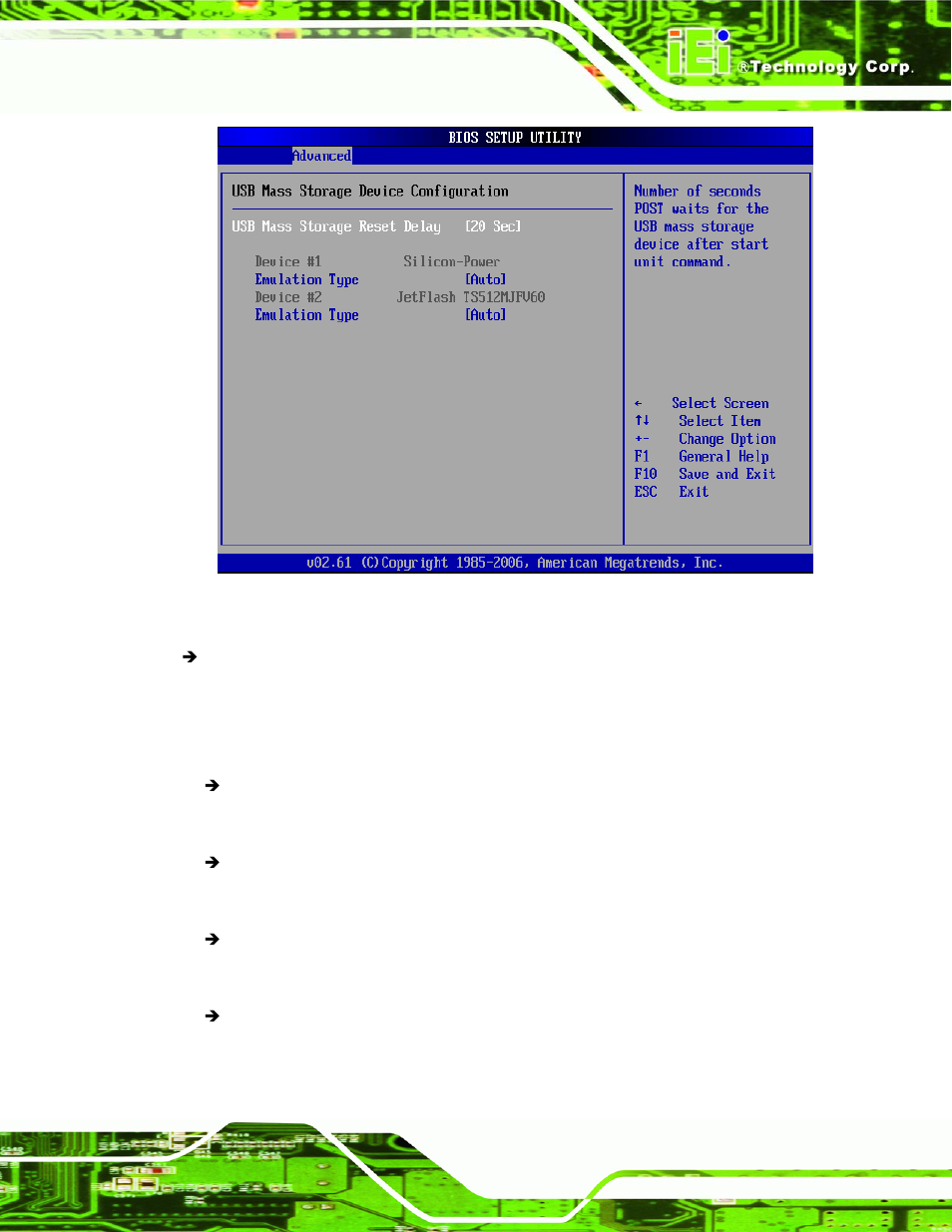Menu 17: usb mass storage device configuration | IEI Integration IMB-Q354 v1.00 User Manual | Page 163 / 286