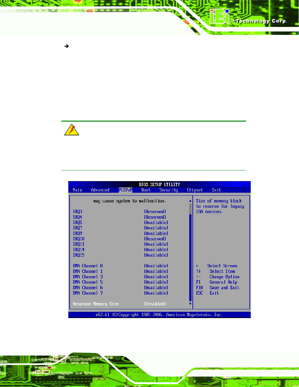 4 pci/pnp, 4 pci/p, Menu 18: pci/pnp configuration | IEI Integration IMB-Q354 v1.00 User Manual | Page 165 / 286