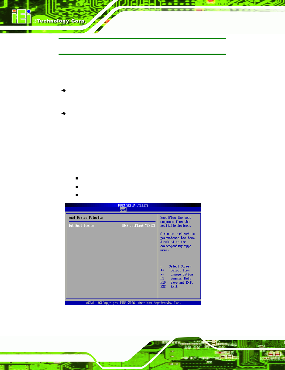 2 boot device priority, Menu 21: boot device priority settings | IEI Integration IMB-Q354 v1.00 User Manual | Page 170 / 286