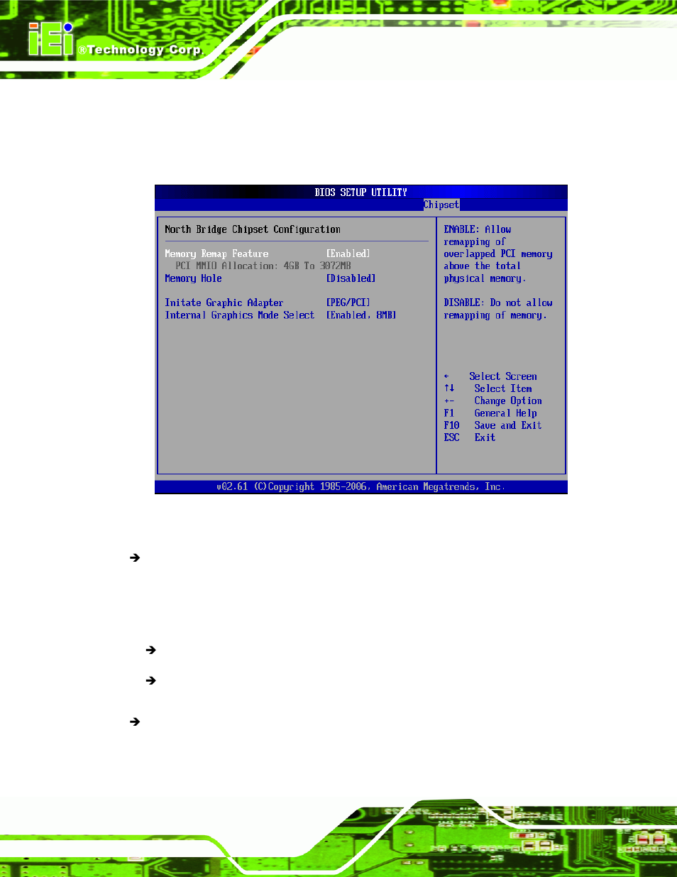 1 northbridge configuration, Menu 25:northbridge chipset configuration | IEI Integration IMB-Q354 v1.00 User Manual | Page 174 / 286