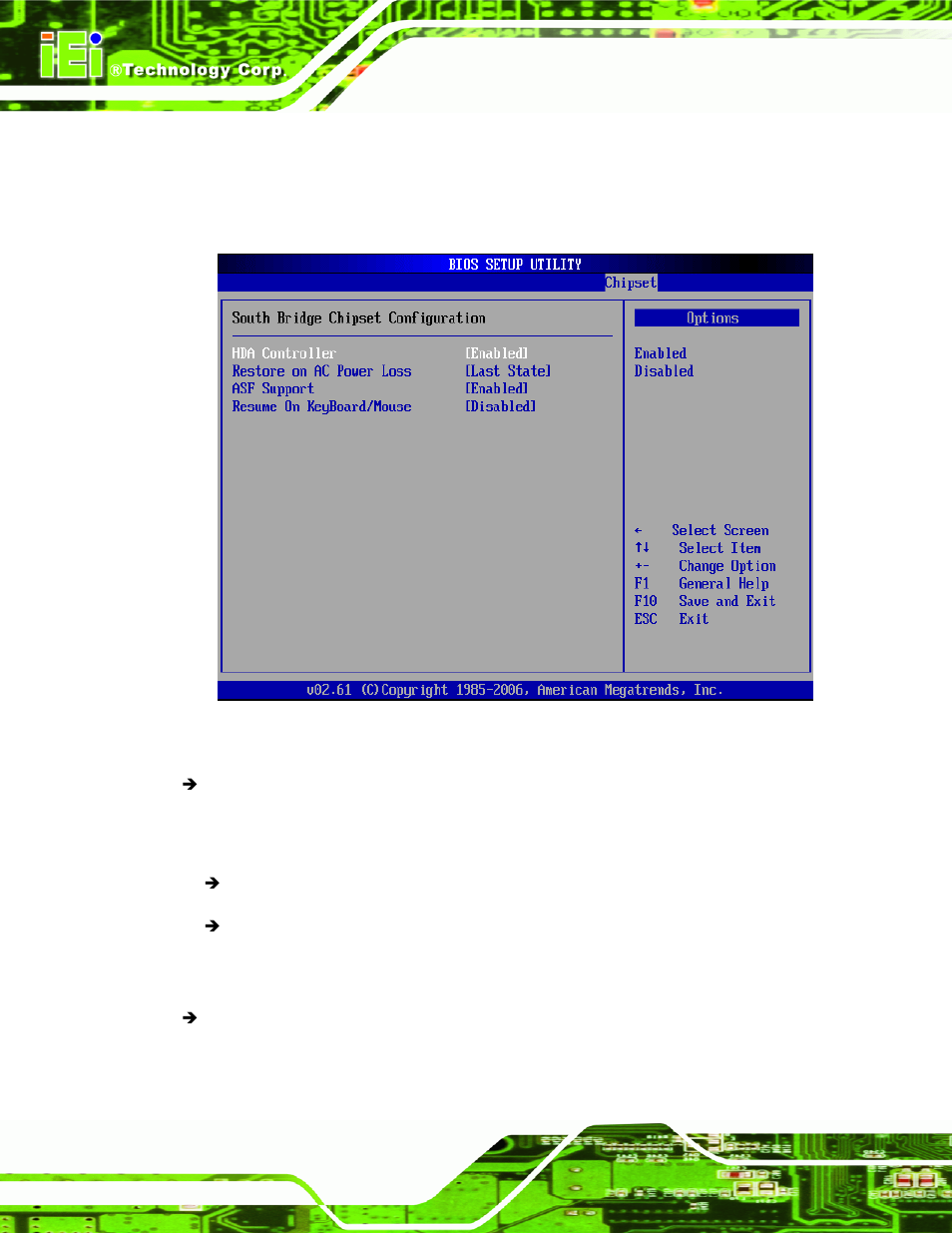 2 southbridge configuration, Menu 26:southbridge chipset configuration | IEI Integration IMB-Q354 v1.00 User Manual | Page 176 / 286