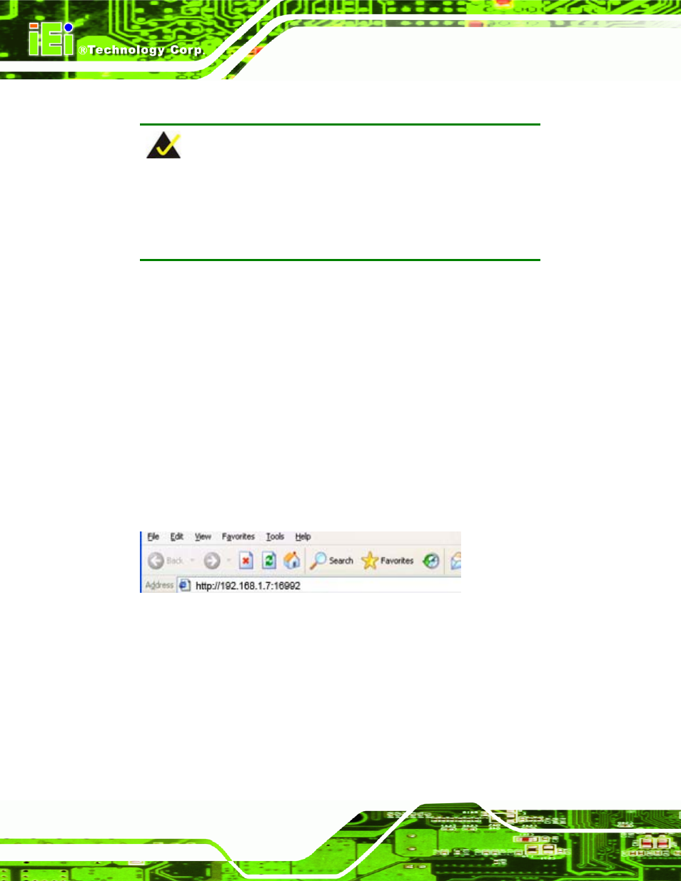 3 using the intel® amt web interface, Sing the, Ntel | Amt w, Nterface, Figure 8-11: intel® amt web address, 3 using the intel, Amt web interface | IEI Integration IMB-Q354 v1.00 User Manual | Page 234 / 286
