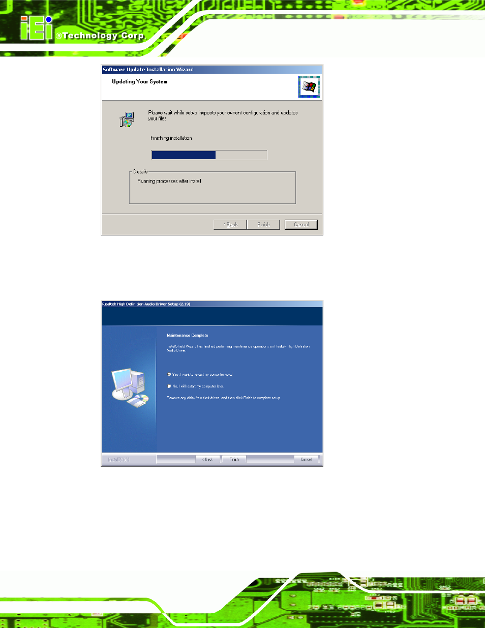 Figure 6-47: restart the computer | IEI Integration IMB-Q354 v1.10 User Manual | Page 160 / 216