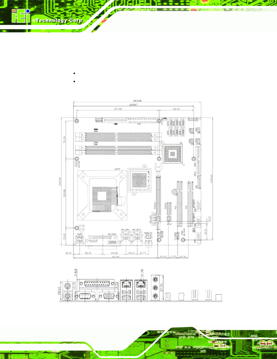 4 dimensions, Imensions, Figure 1-3: imb-q354 dimensions (mm) | IEI Integration IMB-Q354 v1.10 User Manual | Page 20 / 216