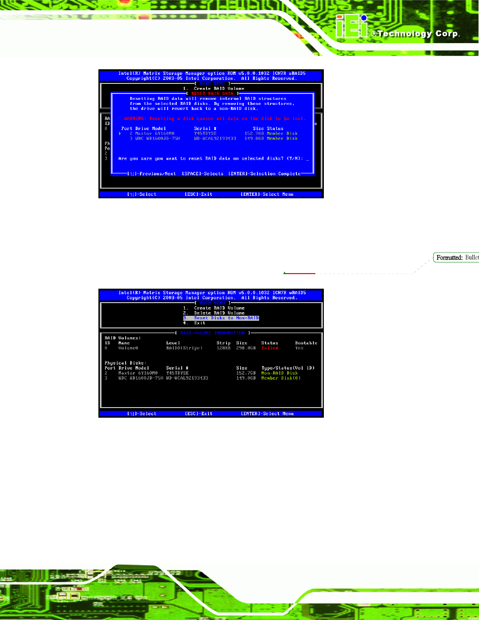 F.4.4 exiting the matrix storage manager | IEI Integration IMB-Q354 v1.10 User Manual | Page 211 / 216