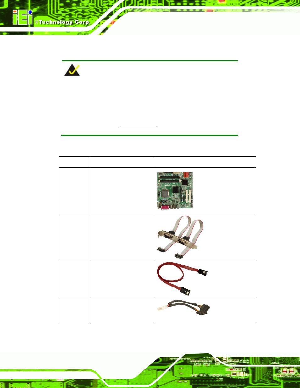 3 package contents, Ackage, Ontents | IEI Integration IMB-Q354 v1.10 User Manual | Page 26 / 216
