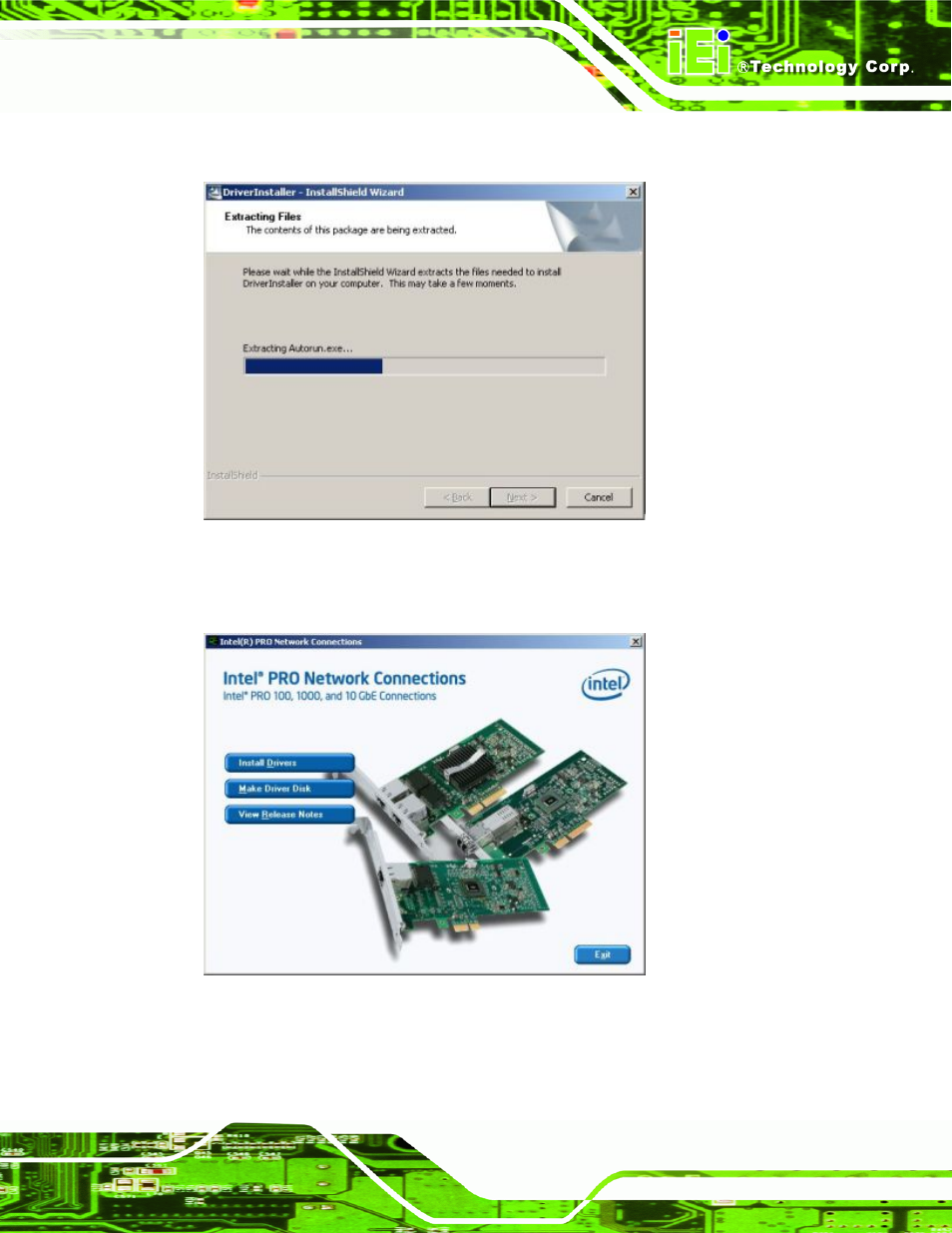 Figure 6-27: intel® pro network connections window | IEI Integration IMB-Q354 v1.20 User Manual | Page 143 / 190
