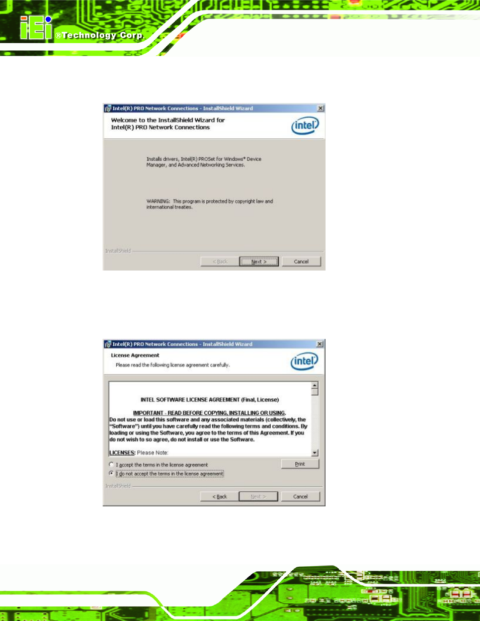 Figure 6-29: license agreement | IEI Integration IMB-Q354 v1.20 User Manual | Page 144 / 190