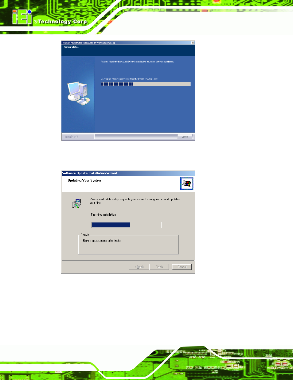 Figure 6-35: audio driver software configuration | IEI Integration IMB-Q354 v1.20 User Manual | Page 148 / 190