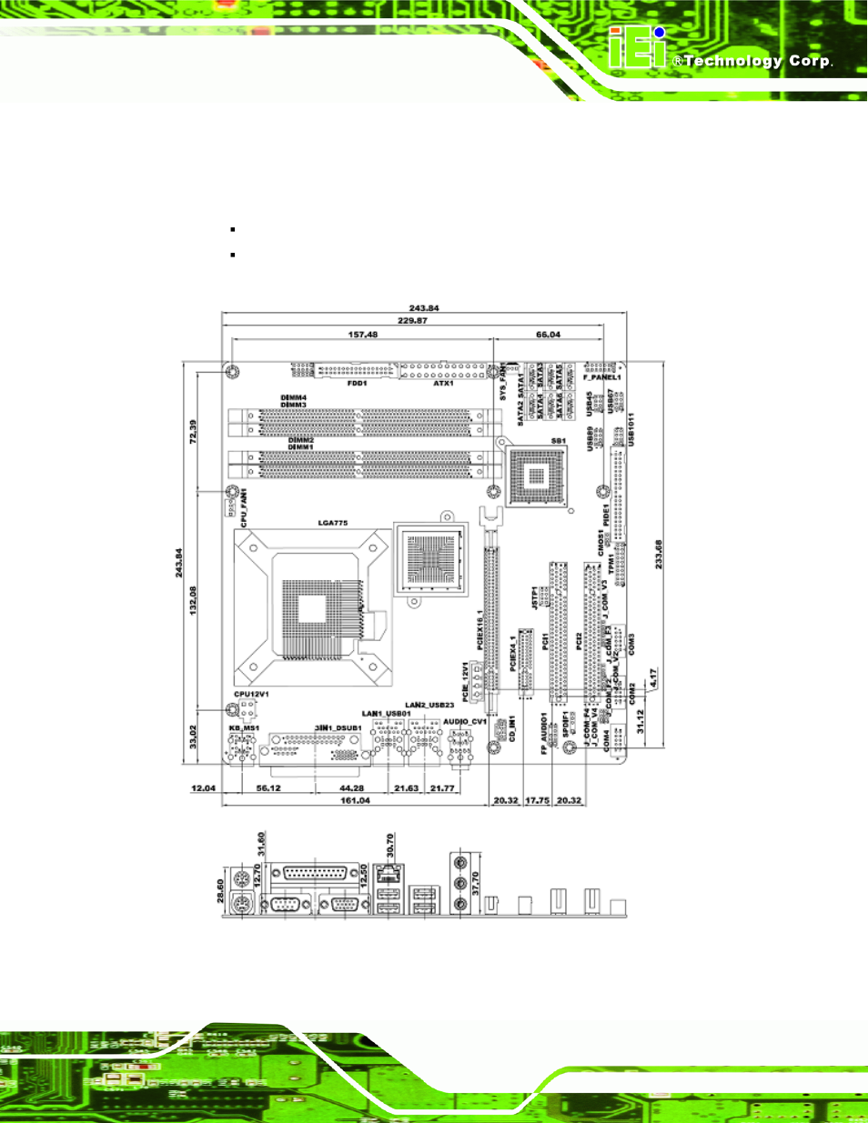 4 dimensions, Imensions, Figure 1-3: imb-q354 dimensions (mm) | IEI Integration IMB-Q354 v1.20 User Manual | Page 19 / 190