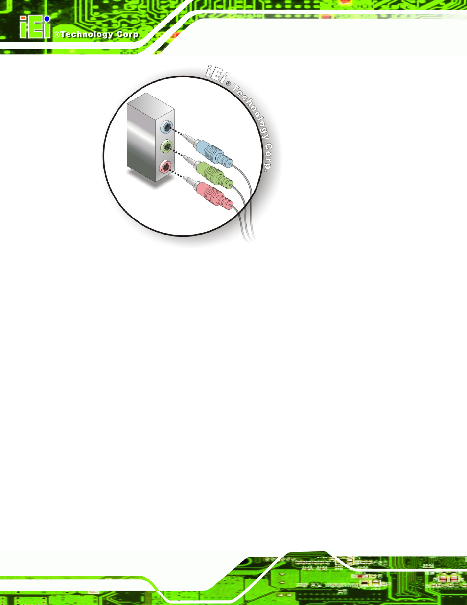 2 lan connection (single connector), Figure 4-17: audio connectors | IEI Integration IMB-Q354 v1.20 User Manual | Page 78 / 190