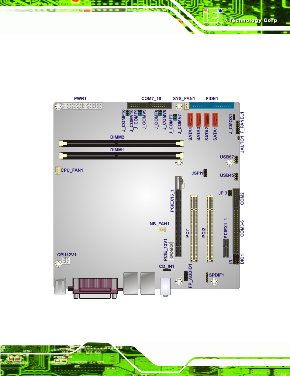 1 peripheral interface connectors, 1 imb-g41a layout, Eripheral | Nterface, Onnectors, Figure 3-1: connectors and jumpers | IEI Integration IMB-G41A User Manual | Page 27 / 151