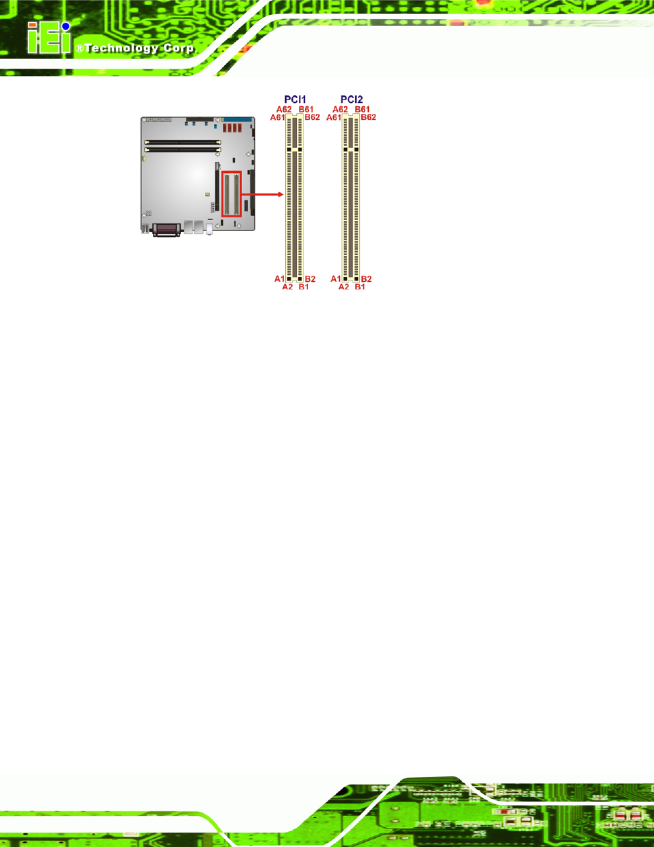 13 pci express power, Figure 3-13: pci card slot location | IEI Integration IMB-G41A User Manual | Page 42 / 151