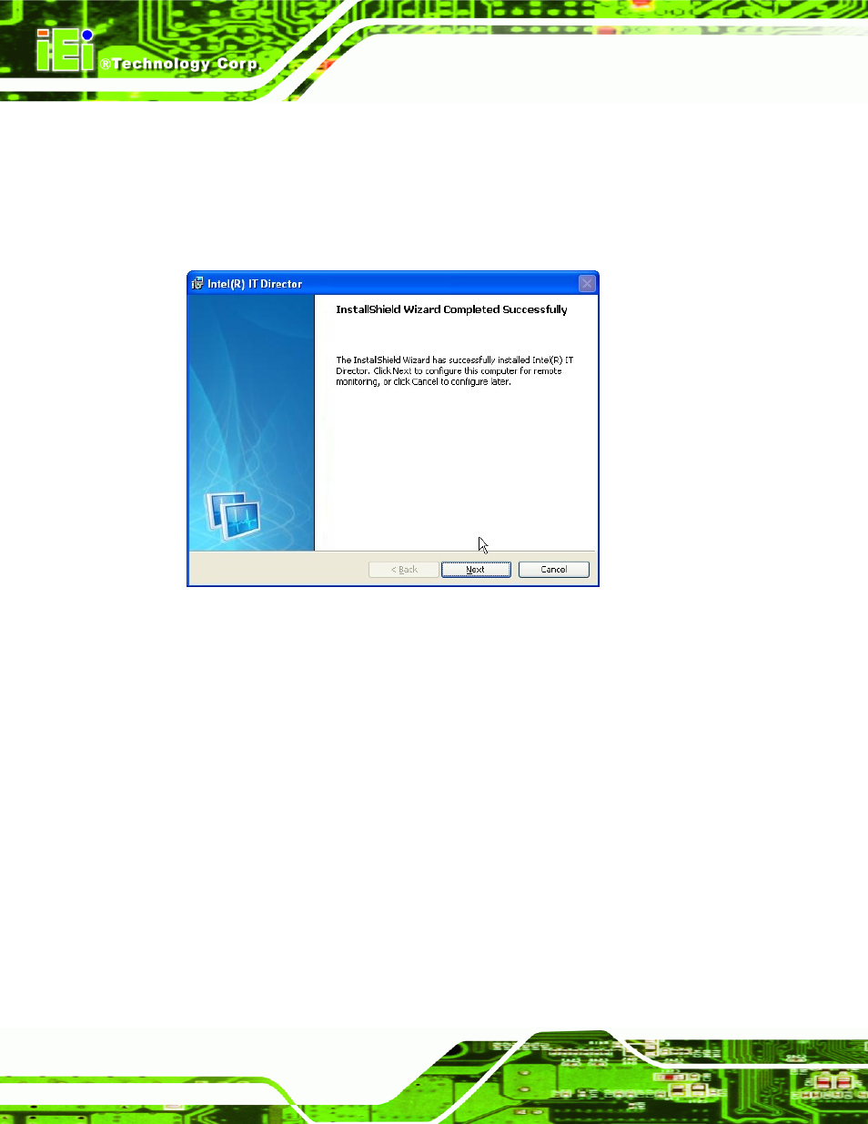 Figure 6-36: it director installation complete | IEI Integration IMB-C2060 v1.03 User Manual | Page 156 / 179