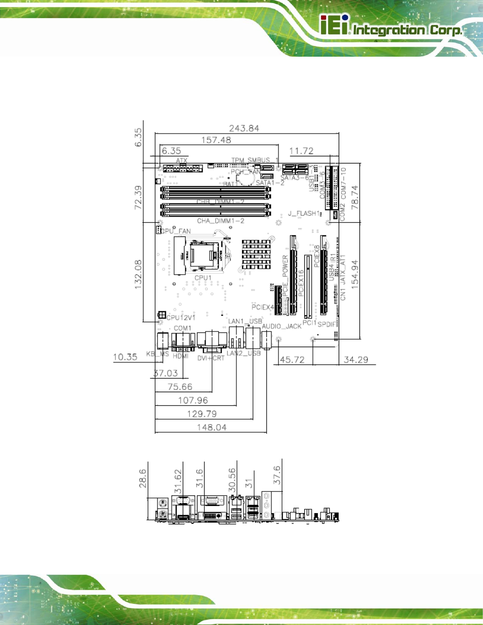 5 dimensions, Imensions, Figure 1-3: imb-c2060 dimensions (mm) | IEI Integration IMB-C2060 v2.00 User Manual | Page 19 / 183