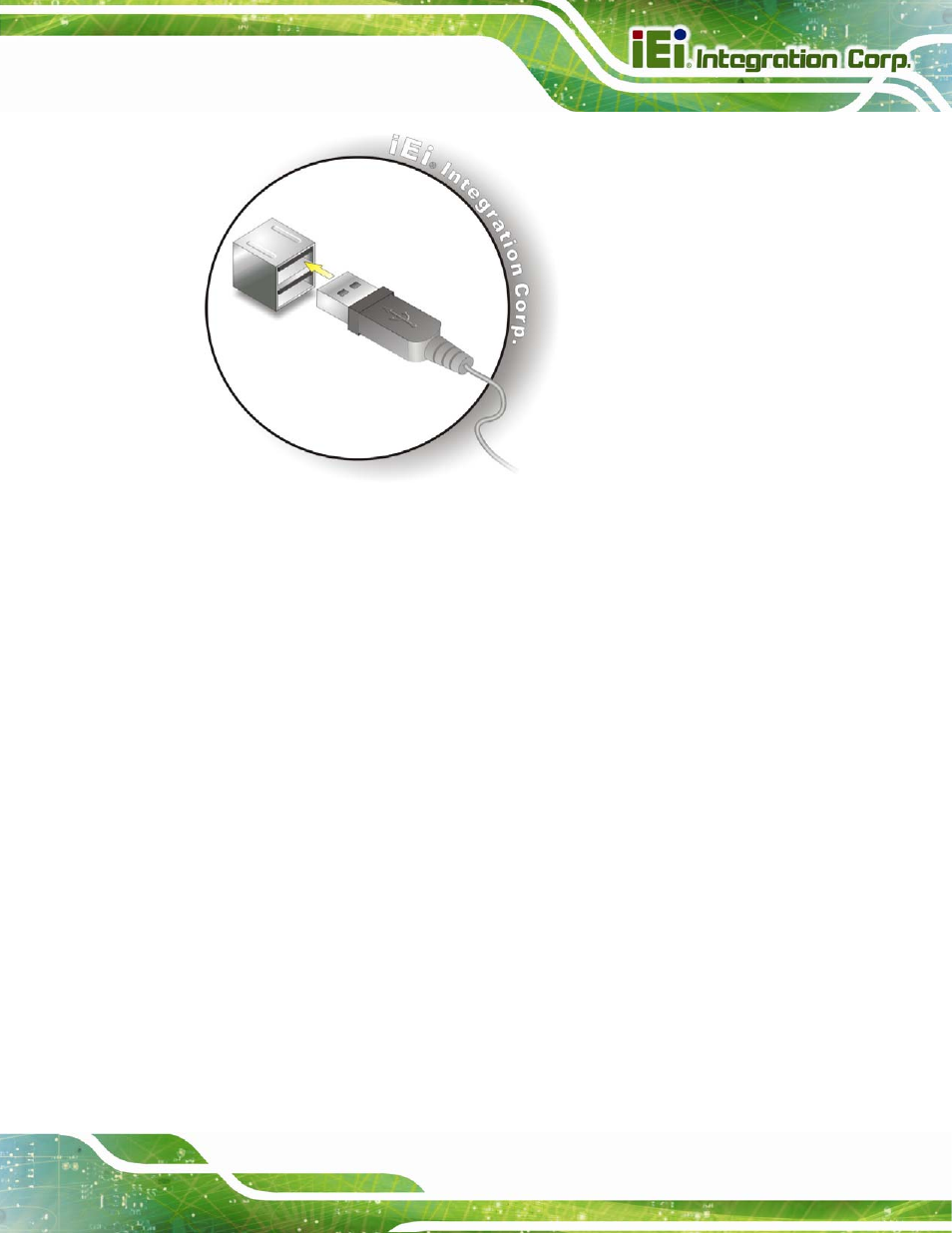 7 vga monitor connection, Figure 4-20: usb connector | IEI Integration IMB-C2060 v2.00 User Manual | Page 81 / 183