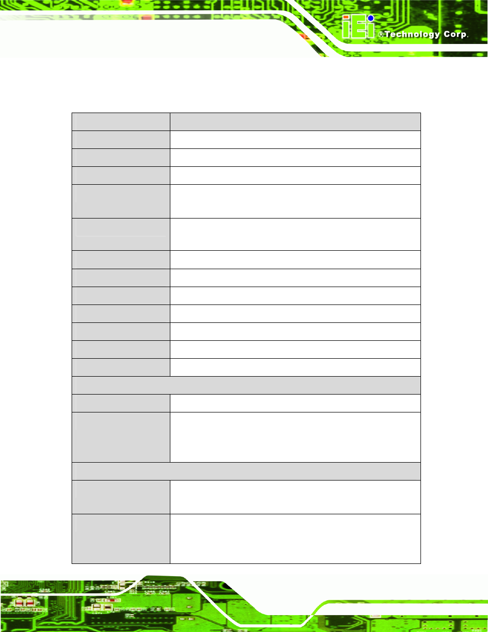 7 technical specifications, Echnical, Pecifications | IEI Integration IMB-Q670 v1.00 User Manual | Page 19 / 148