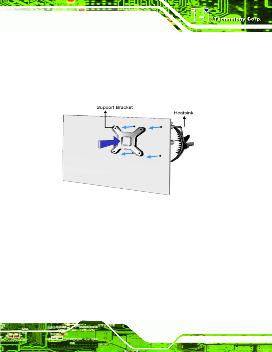 Figure 4-6: securing the heat sink to the imb-q670 | IEI Integration IMB-Q670 v1.00 User Manual | Page 65 / 148