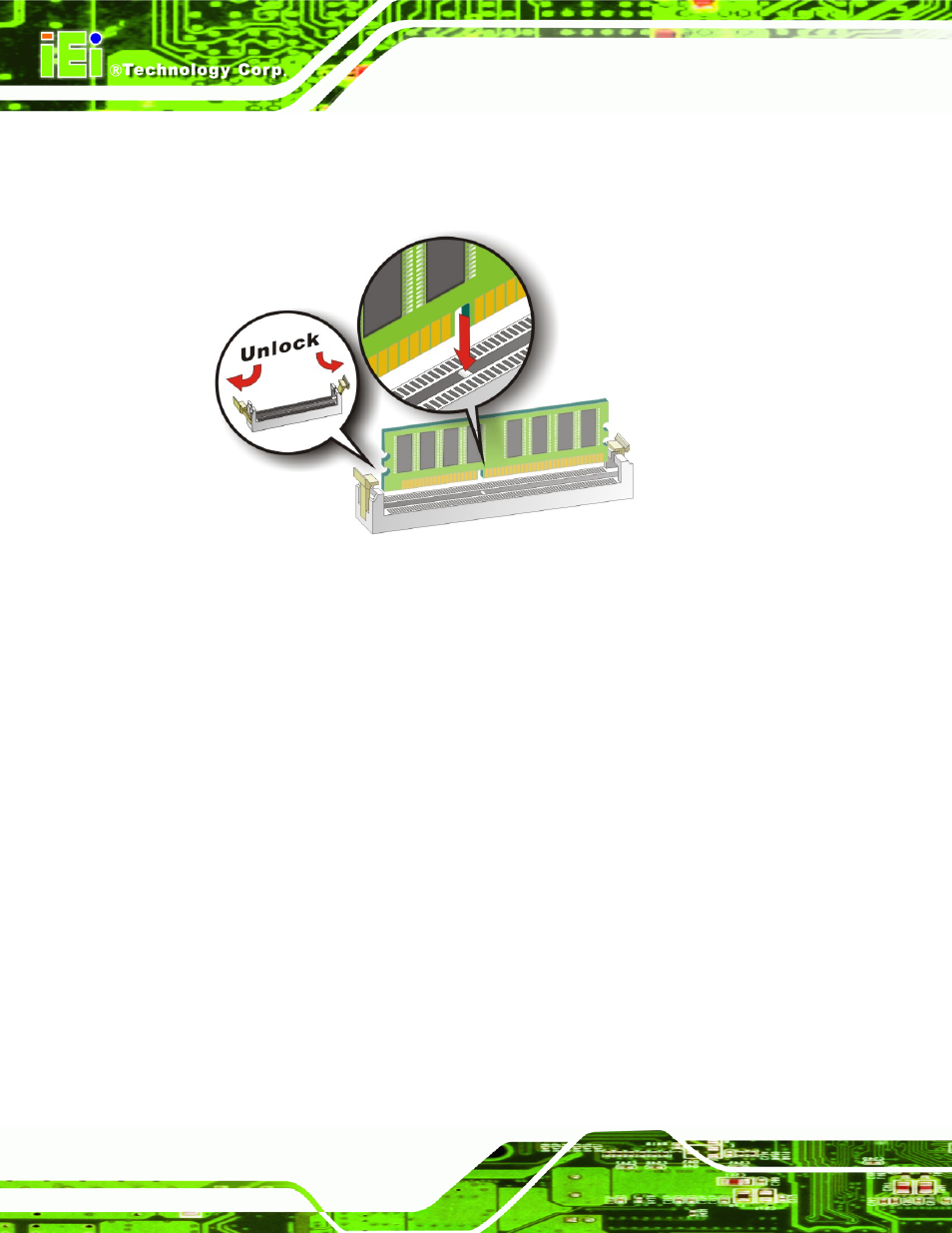 3 dimm installation, Figure 4-7: dimm installation | IEI Integration IMB-Q670 v1.00 User Manual | Page 66 / 148