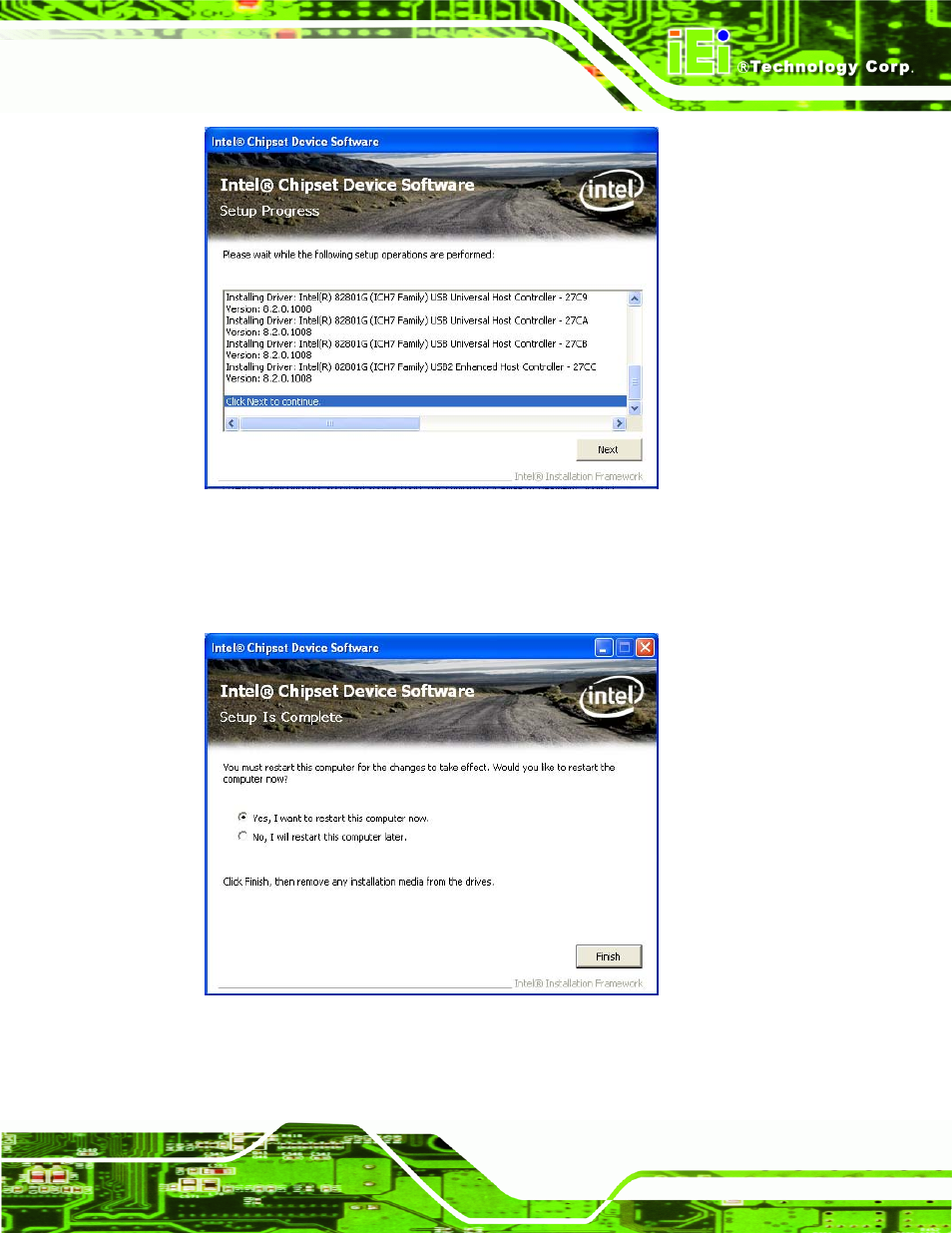 Figure 6-7: chipset driver setup operations | IEI Integration IMB-Q670 v2.00 User Manual | Page 137 / 180