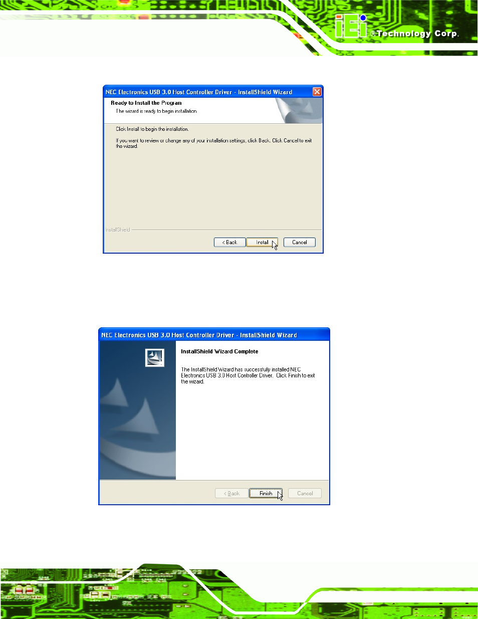 Figure 6-26: usb 3.0 driver installation, Figure 6-27: usb 3.0 driver update complete | IEI Integration IMB-Q670 v1.03 User Manual | Page 149 / 180