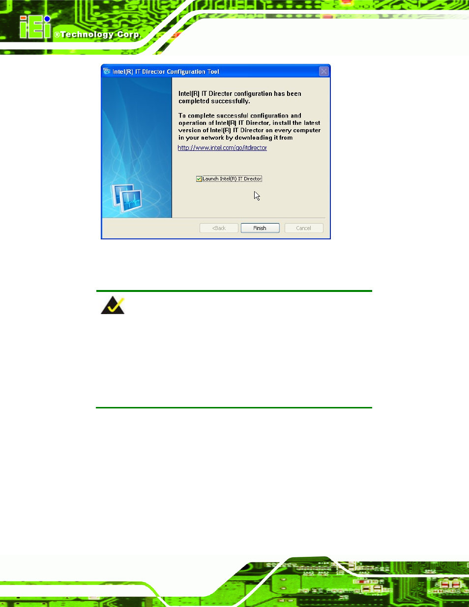 Figure 6-39: it director configuration complete | IEI Integration IMB-Q670 v1.03 User Manual | Page 160 / 180