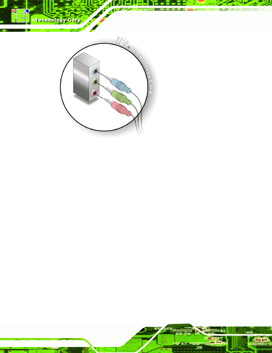 2 lan connection, Figure 4-15: audio connector | IEI Integration IMB-Q670 v1.03 User Manual | Page 76 / 180