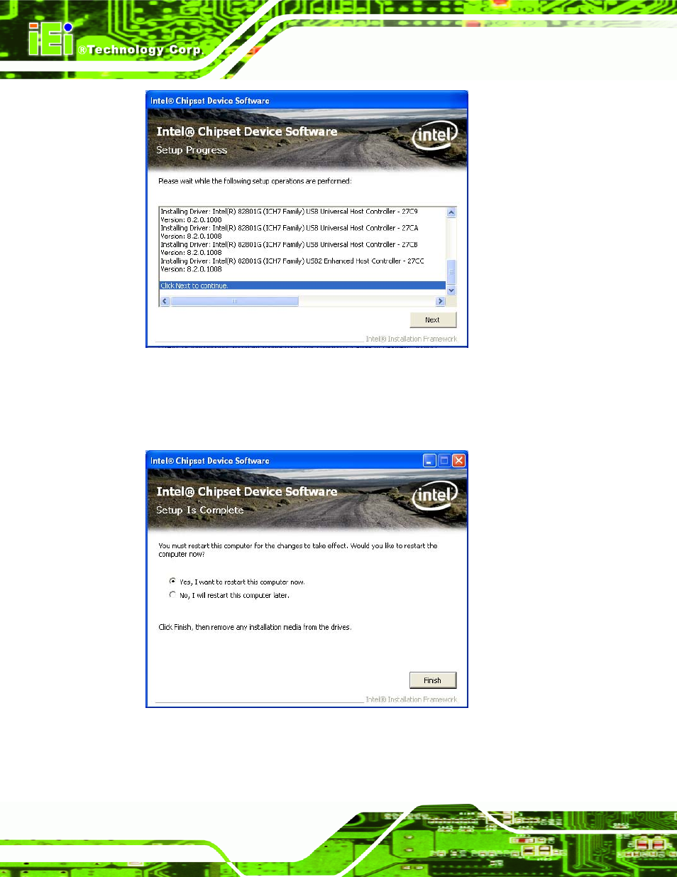 Figure 6-7: chipset driver setup operations | IEI Integration IMB-Q670 v2.01 User Manual | Page 136 / 179