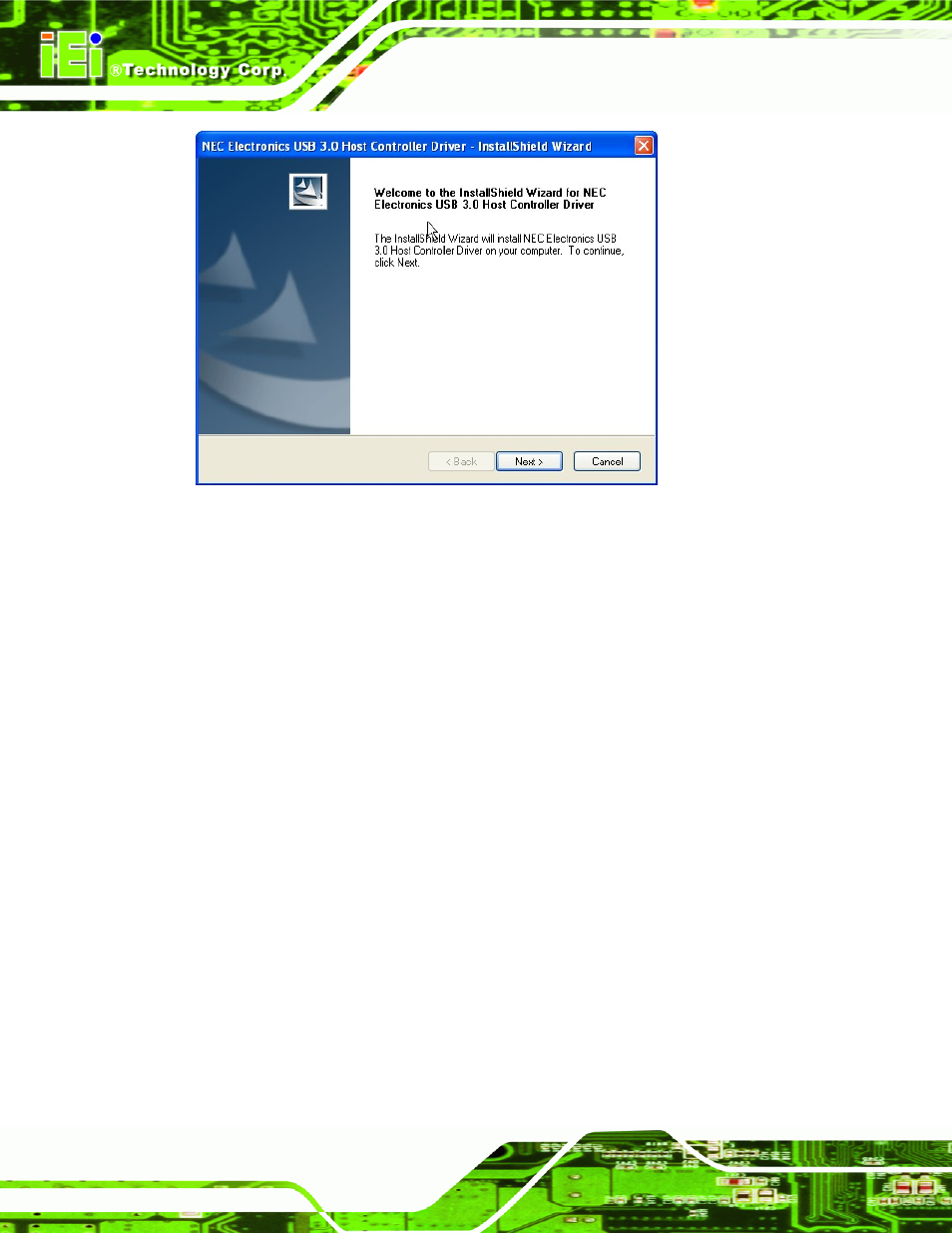 Figure 6-23: usb 3.0 driver welcome screen | IEI Integration IMB-Q670 v2.01 User Manual | Page 146 / 179