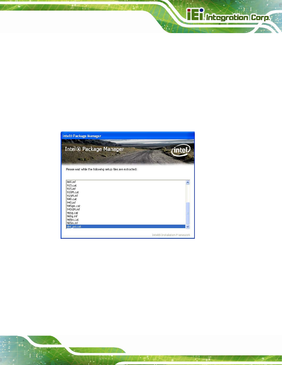 3 chipset driver installation, Hipset, River | Nstallation, Figure 6-3: chipset driver screen | IEI Integration IMB-Q670 v3.01 User Manual | Page 135 / 184
