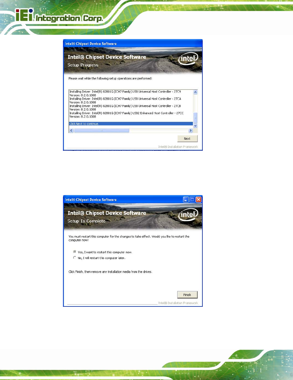 Figure 6-7: chipset driver setup operations | IEI Integration IMB-Q670 v3.01 User Manual | Page 138 / 184